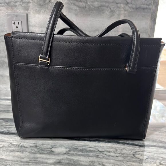 Tory Burch Robinson Black Leather Tote Bag - Picture 16 of 16